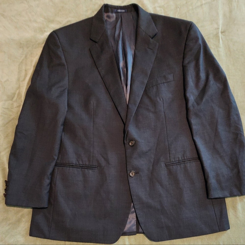 Lauren Ralph Lauren 100% Wool Blazer Mens Size 46R 2 Button Black Jacket